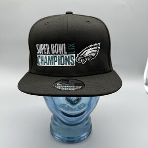 New Era 9Fifty Philadelphia Eagles Snapback Hat Super Bowl LIX Champs Black OSFM